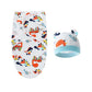 Swaddle Sleeping Bag with Matching Baby Hat for Newborns