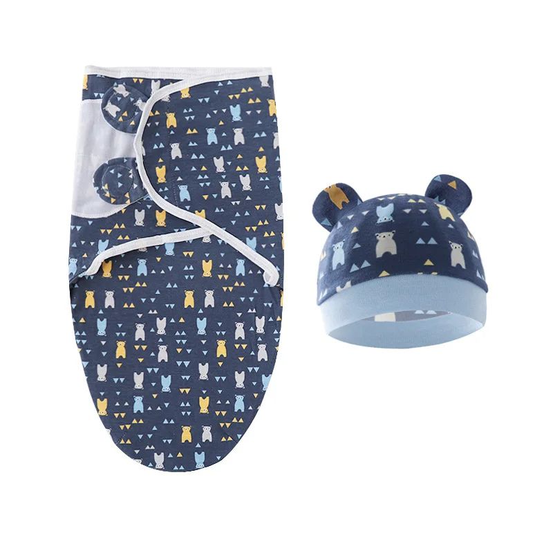 Swaddle Sleeping Bag with Matching Baby Hat for Newborns