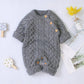 Baby Long Sleeve Knitted Romper Soft Cozy Newborn Infant Bodysuit