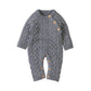 Baby Long Sleeve Knitted Romper Soft Cozy Newborn Infant Bodysuit