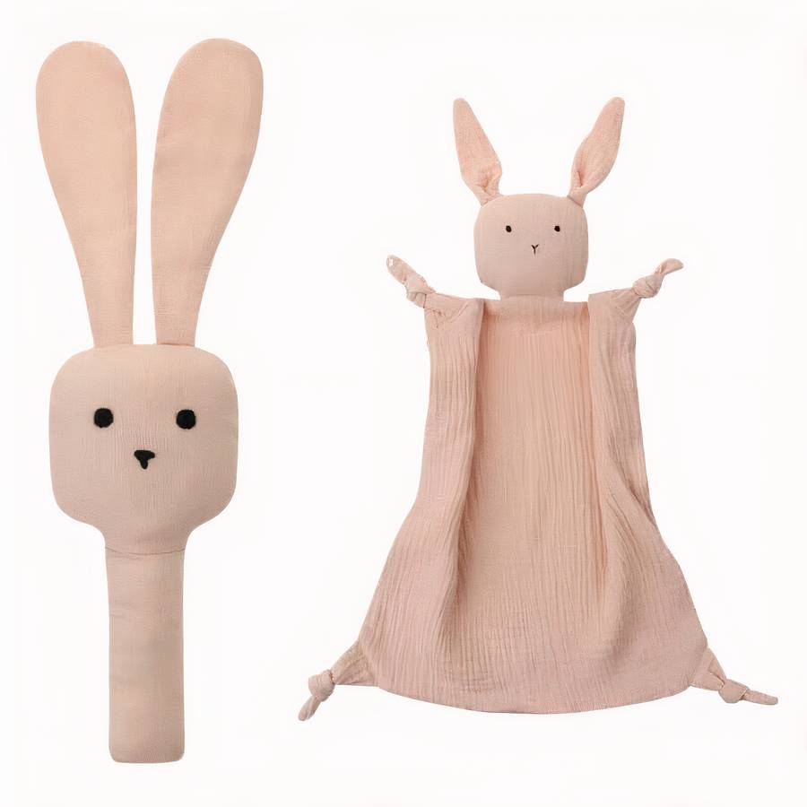 Plush Bunny Rattle Soft Baby Teether Toy for Infants Newborns