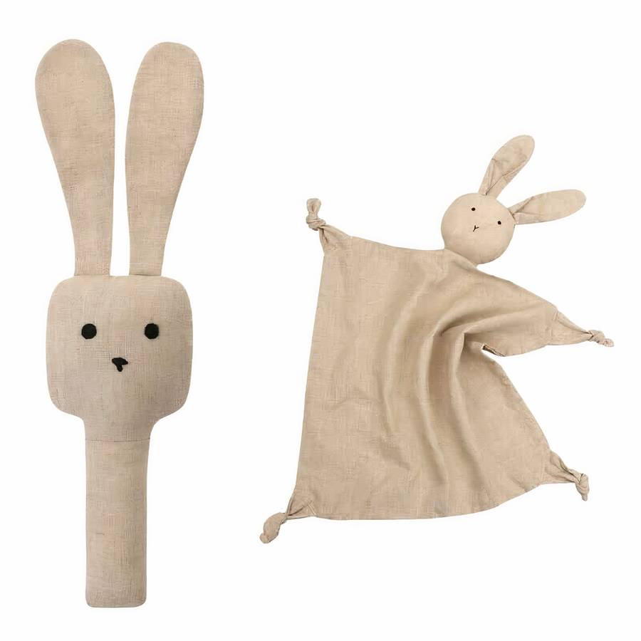 Plush Bunny Rattle Soft Baby Teether Toy for Infants Newborns