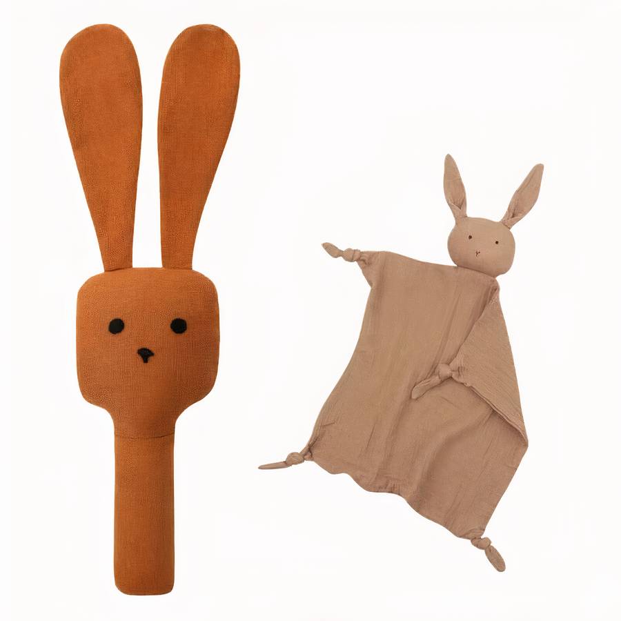 Plush Bunny Rattle Soft Baby Teether Toy for Infants Newborns