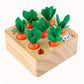 Wooden Baby Pull Toy Carrot Shape Toddler Push and Pull Toy Natural Infant Toy