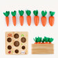 Wooden Baby Pull Toy Carrot Shape Toddler Push and Pull Toy Natural Infant Toy