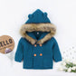 Baby Jacket with Faux Fur Collar Warm Toddler Coat Outerwear