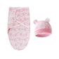 Swaddle Sleeping Bag with Matching Baby Hat for Newborns