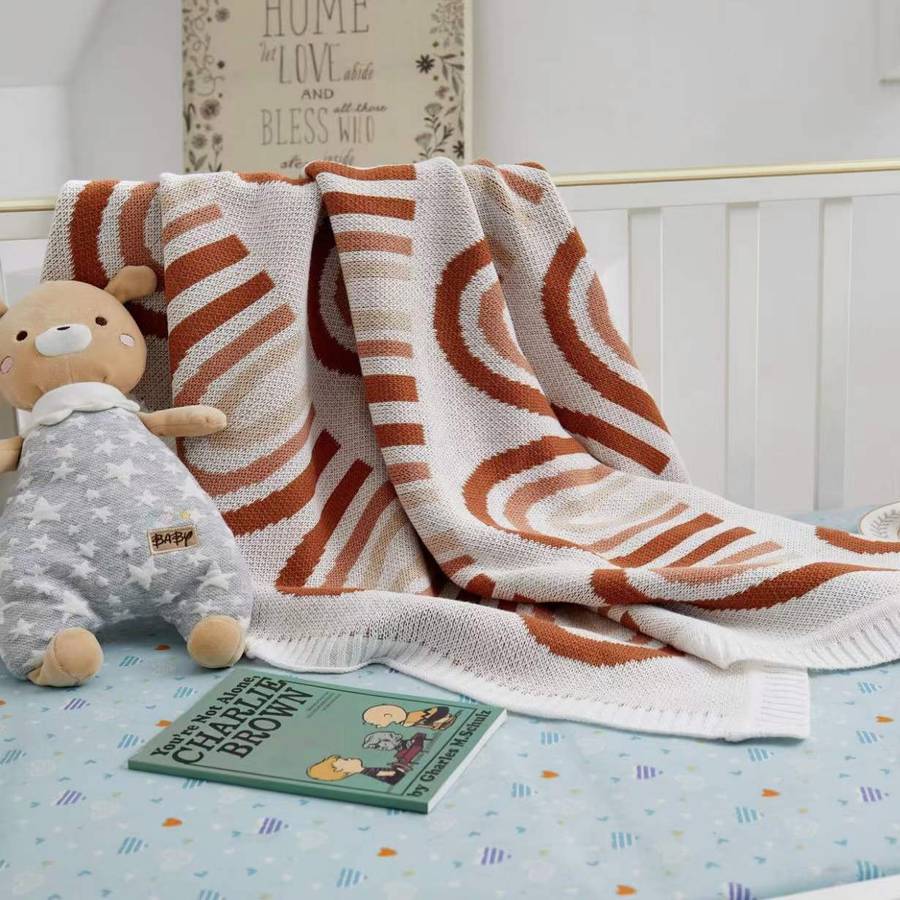 Baby Rainbow Blanket Soft Cozy Infant Bedding Plush Throw for Newborns
