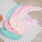 Pink Polyester and Silicone Baby Bib Waterproof Easy Clean Baby Feeding Bibs
