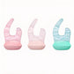 Pink Polyester and Silicone Baby Bib Waterproof Easy Clean Baby Feeding Bibs