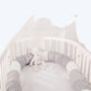 Gray Round Crib Bumper with Star Patterns Baby Bedding Protector