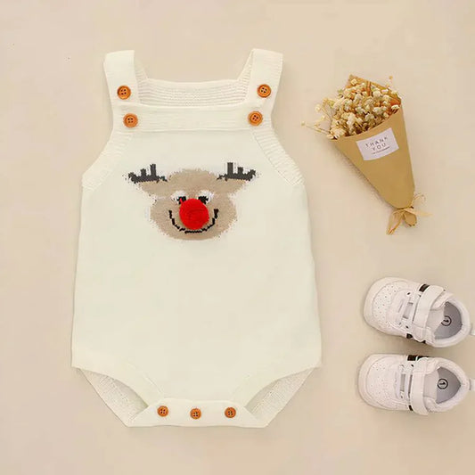Baby Boy and Girl Knit Romper Cotton Sleeveless Infant Jumpsuit