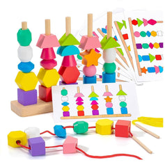 Montessori Bead and Pattern Matching Game Educational Toy for Kids