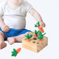Wooden Baby Pull Toy Carrot Shape Toddler Push and Pull Toy Natural Infant Toy