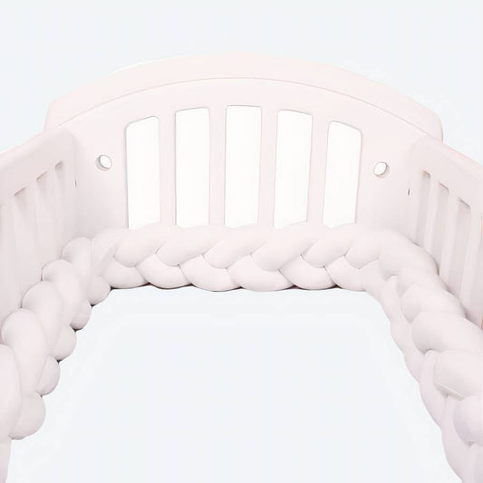 White Braided Crib Bumper Soft Baby Bed Rail Protector