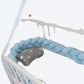 Blue Braided Crib Bumper Baby Nursery Bedding Protector