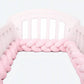 Pink Braided Crib Bumper Soft Nursery Bedding Baby Bed Rail Cushion