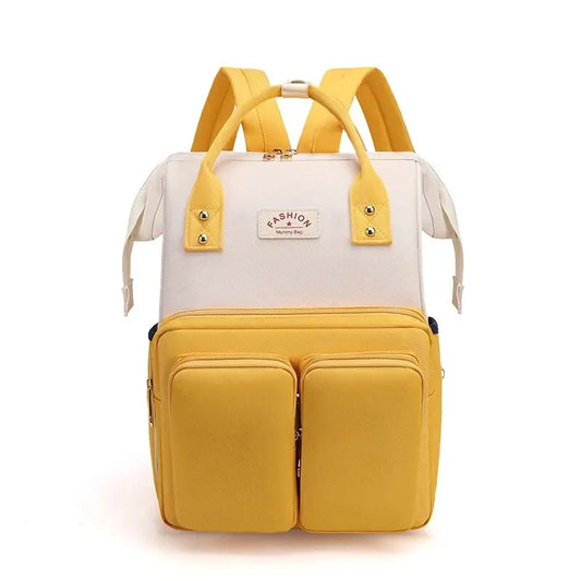 Beige and Yellow Baby Backpack Toddler Diaper Bag Infant Toddler Bag